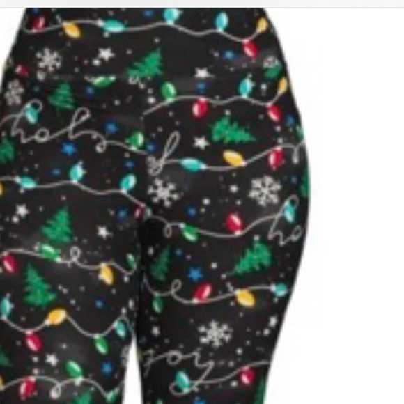 Terra and Sky Women’s String Lights Print Holiday Leggings Size 1X (16W-18W) NWT - Picture 3 of 5